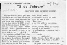 5 de febrero  [artículo] Luis Sánchez Romero.