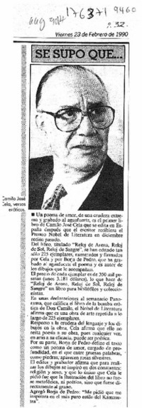 Se supo que --  [artículo].