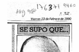 Se supo que --  [artículo].