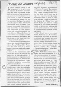 Poetas de verano  [artículo] Andrés Gallardo.