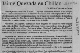 Poeta Jaime Quezada se despide de Valdivia  [artículo].