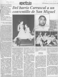 Del barrio Carrascal a un conventillo de San Miguel  [artículo] Marco Antonio Moreno.