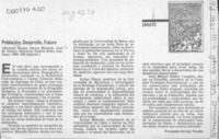 Población, desarrollo, futuro  [artículo] Fernando Orrego Vicuña.