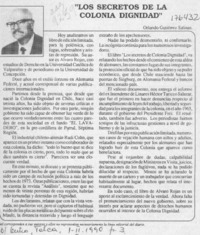 "Los secretos de la Colonia Dignidad"  [artículo] Orlando Gutiérrez Salinas.