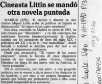 Cineasta Littin se mandó otra novela puntuda  [artículo].