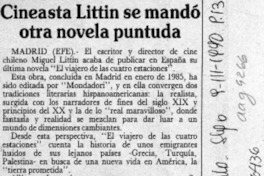 Cineasta Littin se mandó otra novela puntuda  [artículo].