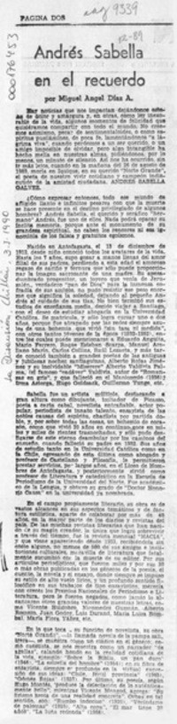 Andrés Sabella en el recuerdo