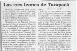 Los tres leones de Tarapacá  [artículo] Enrique Ugalde Santos.