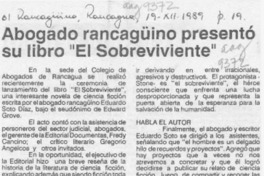 Abogado rancagüino presentó su libro "El sobreviviente"