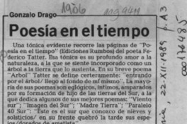 Poesía en el tiempo  [artículo] Gonzalo Drago.