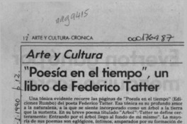 "Poesía en el tiempo", un libro de Federico Tatter  [artículo] Gonzalo Drago.