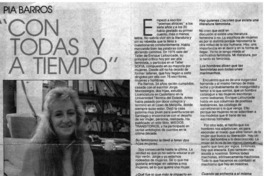 "Con todas y a tiempo"