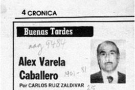 Alex Varela Caballero  [artículo] Carlos Ruiz Zaldívar.