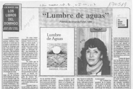 "Lumbre de aguas"  [artículo] Ronnie Muñoz Martineaux.