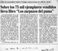 Sobre los 75 mil ejemplares vendidos lleva libro "Los zarpazos del puma"  [artículo].