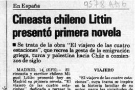 Miguel Littin presentó su primera novela  [artículo].