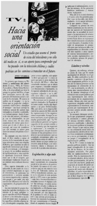 TV, hacia una orientación social