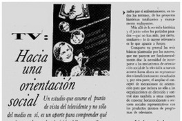 TV, hacia una orientación social