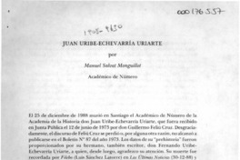 Juan Uribe-Echevarría Uriarte  [artículo] Manuel Salvat Monguillot.