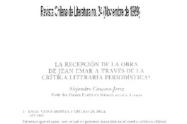 La recepción de la obra de Jean Emar a través de la crítica literaria periodística