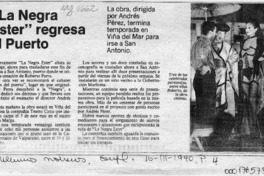 "La Negra Ester" regresa al Puerto  [artículo].