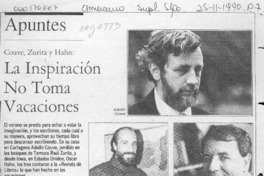 La Inspiración no toma vacaciones  [artículo].