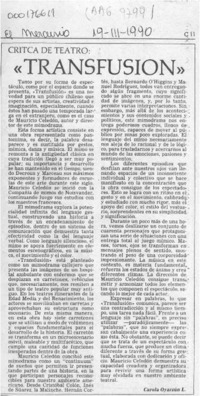 "Transfusión"  [artículo] Carola Oyarzún L.