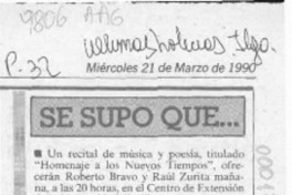 Se supo que --  [artículo].