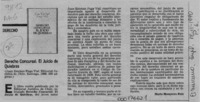 Derecho concursal, el juicio de quiebras  [artículo] Mario Mosquera Ruiz.