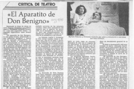 "El aparatito de don Benigno"  [artículo] Carola Oyarzún L.
