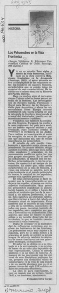 Los pehuenches en la vida fronteriza