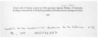 Ensayo sobre la Historia Natural de Chile  [artículo] José Miguel Barros.