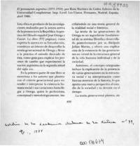 El pensamiento argentino (1853-1910)  [artículo] Sergio Martínez Baeza.