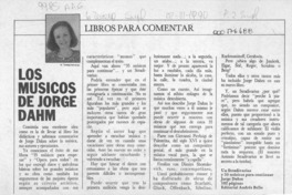 Los músicos de Jorge Dahm  [artículo] M. Teresa Herreros.
