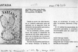Fantasía  [artículo] Isabel Barriga Valdés.
