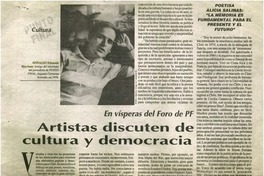 Artistas discuten de cultura y democracia