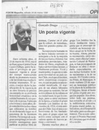 Un poeta vigente  [artículo] Gonzalo Drago.