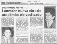 Lanzaron nueva obra de académico e investigador  [artículo].