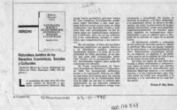 Naturaleza jurídica de los derechos económicos, sociales y culturales  [artículo] Tomás P. Mac Hale.