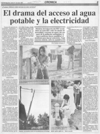 El drama del acceso al agua potable y la electricidad