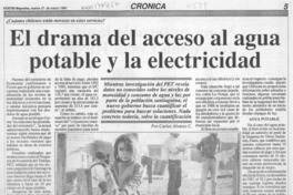 El drama del acceso al agua potable y la electricidad