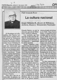 La cultura nacional  [artículo] Fidel Araneda Bravo.