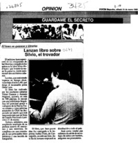 Lanzan libro sobre Silvio, el trovador  [artículo].