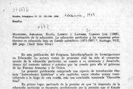 Privatización de la educación  [artículo] Raúl Salas Silva.