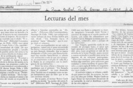 Lecturas del mes  [artículo] Marino Muñoz Lagos.