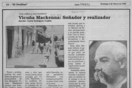 Vicuña Mackenna, soñador y realizador