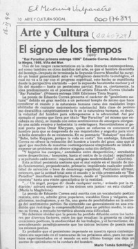 El signo de los tiempos  [artículo] Mario Tomás Schilling F.