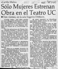 Sólo mujeres estrenan obra en el teatro UC  [artículo].