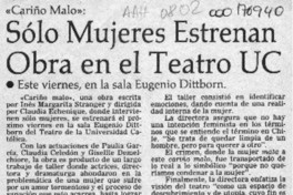 Sólo mujeres estrenan obra en el teatro UC  [artículo].