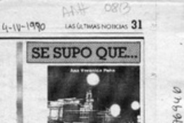 Se supo que --  [artículo].